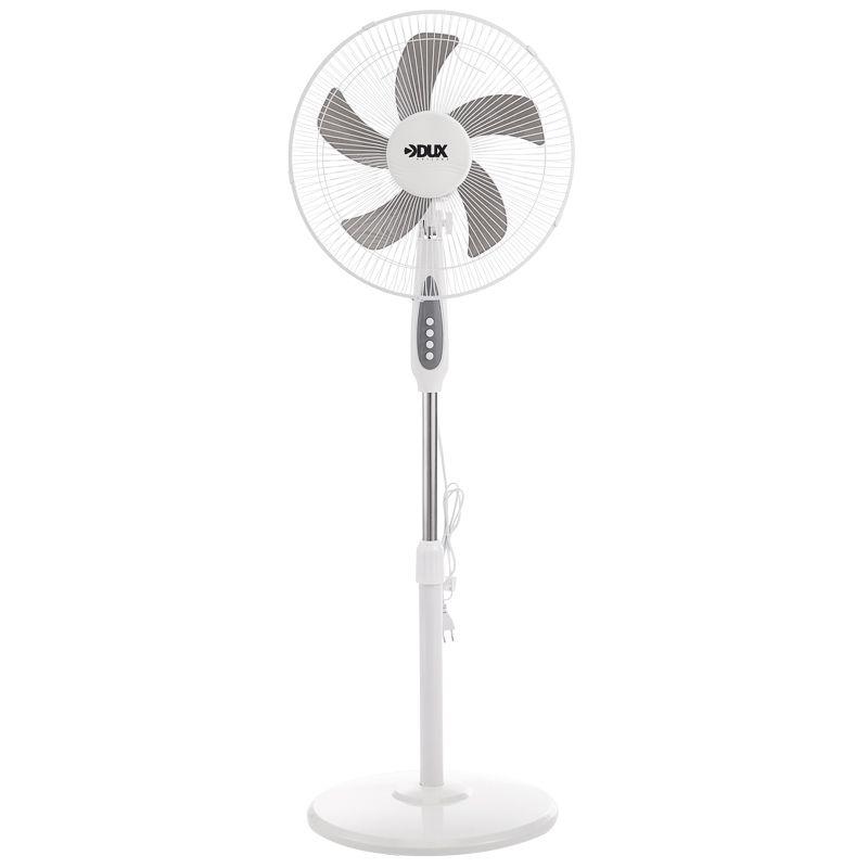  Вентилятор напольный 40Вт 5 лопастей подставка круглая механическое управление бел./син. DUX 60-0212 фото в каталоге от BTSprom.by