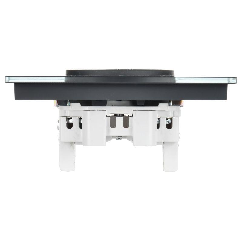  Розетка 2-м SKANDY 10А без заземл. без защ. шторок для плоской вилки SK-R03G графит IEK SK-R20-10-K53 фото в каталоге от BTSprom.by