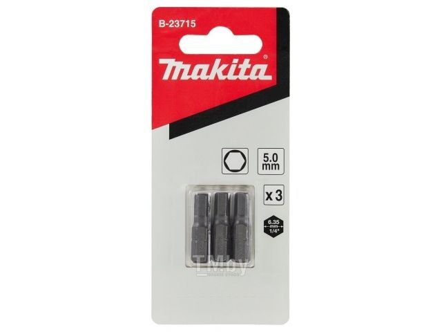 насадка hex5.0, 25 мм, c-form, 3 шт. makita b-23715 от BTSprom.by
