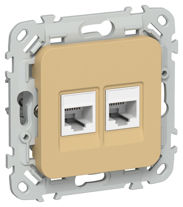 розетка 2-м сп flite ркт5е/3-2-0-флшм rj45/rj11 кат.5e/3 utp механизм шамуа iek fi-kt22-1-k89 от BTSprom.by