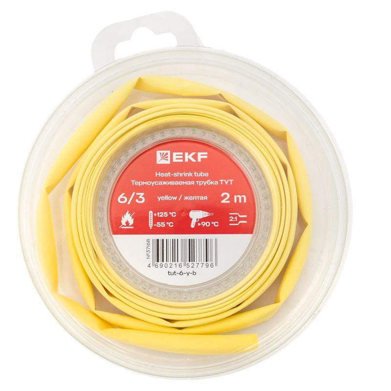 трубка термоусадочная тут нг 6/3 желт. ролик 2 м ekf tut-6-y-b от BTSprom.by