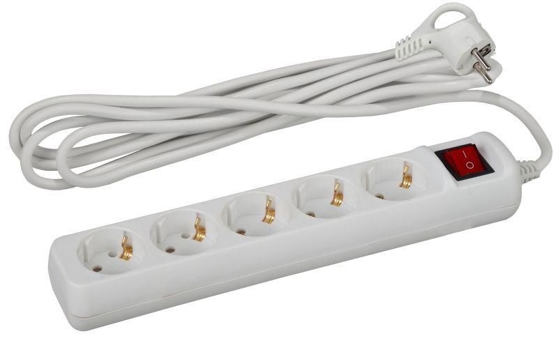 удлинитель 5х5м с заземл. 10а ip20 ux-5es-5m пвс 3х0.75 с выкл. эра б0035758 от BTSprom.by