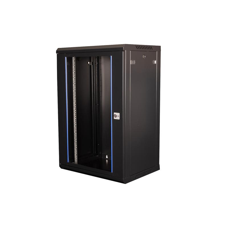 шкаф телекоммуникационный настен. 19дюйм 18u 901х600х450мм дверь стекло черн. datarex dr-635001 от BTSprom.by