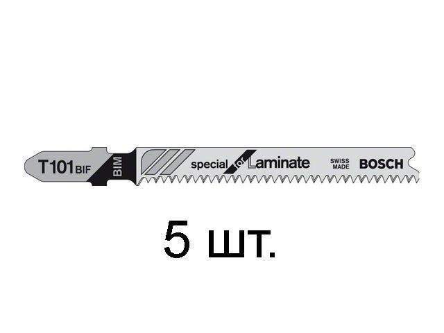 пилка лобз. по дереву/ламинату t101bif ( 5 шт.) bosch (пропил прямой, тонкий, для точного и чисторго реза в ламинате) от BTSprom.by