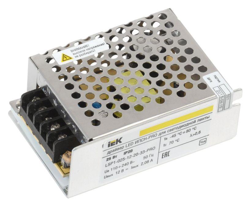 драйвер led ипсн-pro 5050 25вт 12в блок-клеммы ip20 iek lsp1-025-12-20-33-pro от BTSprom.by