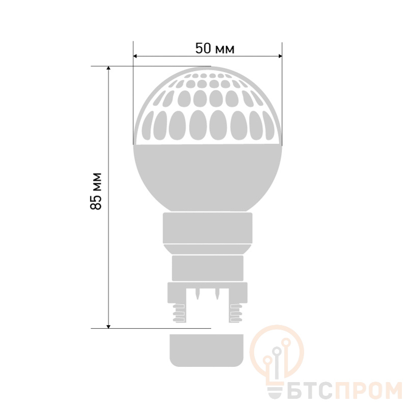  LED Лампа строб вместе с патроном для белт-лайта диаметр 50мм белая Выгоднее на 27%!, чем отдельно лампа+патрон фото в каталоге от BTSprom.by