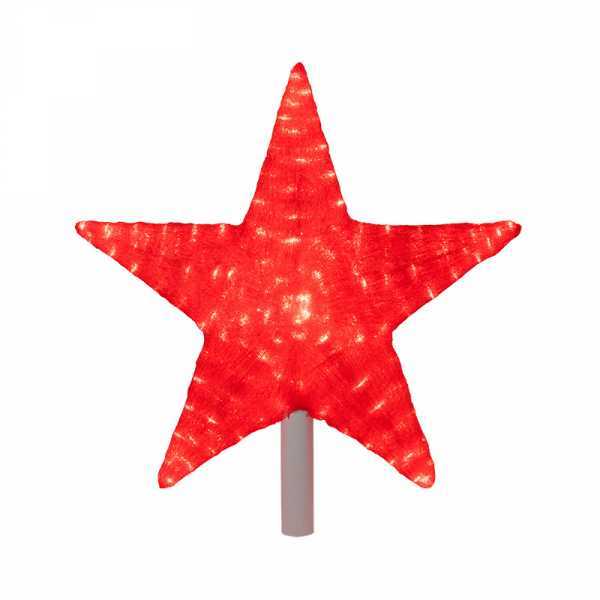 акриловая светодиодная фигура "звезда" 54 см (c трубой 80 см), 240 светодиодов, красная, neon-night от BTSprom.by