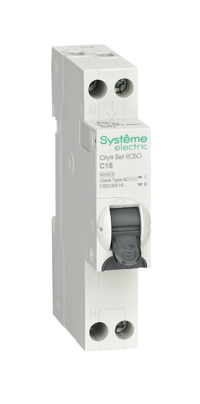 выключатель автоматический дифференциального тока 2п (1p+n) c 16а 30ма тип ac 6ка city9 18мм se c9d38616 от BTSprom.by