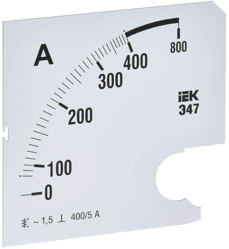 шкала сменная для амперметра э47 400/5а-1.5 96х96мм iek ipa20d-sc-0400 от BTSprom.by