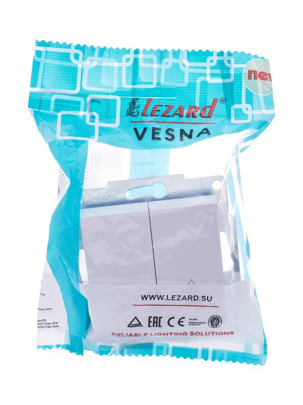 переключатель проходной 2-кл. сп vesna механизм бел. lezard 742-0288-106 от BTSprom.by