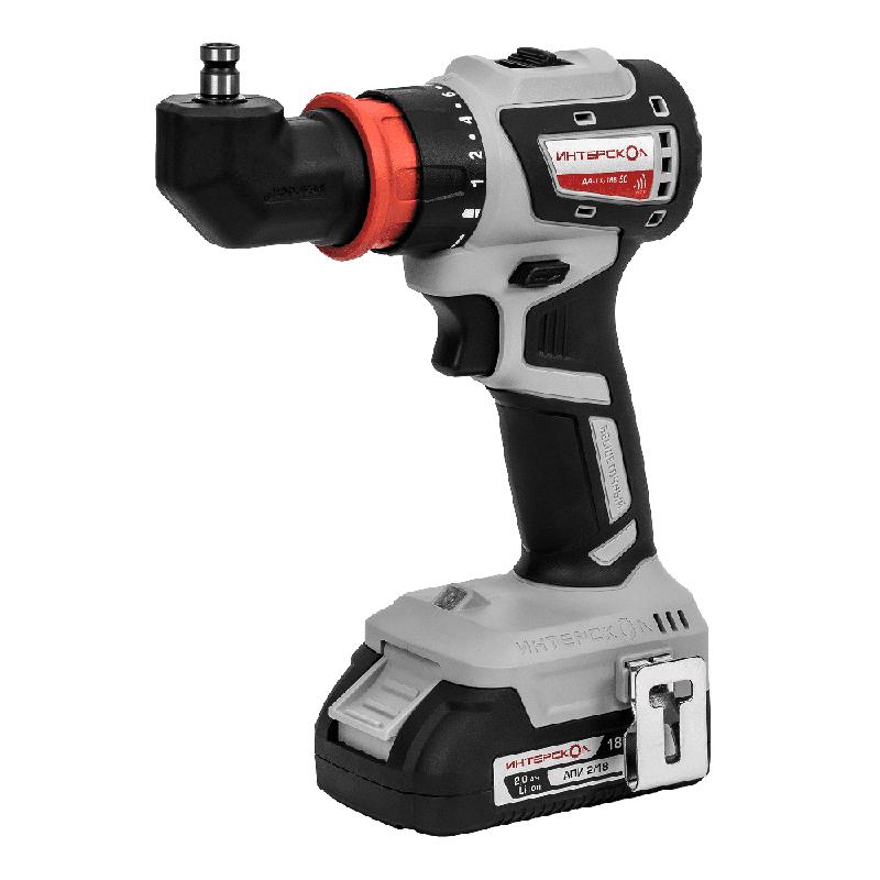  Дрель-шуруповерт аккумуляторная бесщеточн. ДА-13/18В 50 комби АПИ (Li-ion кейс 2 аккум. 2А.ч 4 насадки) ИНТЕРСКОЛ 776.2.2.79 фото в каталоге от BTSprom.by