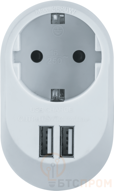 Адаптер 1-м 61 454 NAD-USB01-1E-C-WH + 2хUSB 3.4А с заземл. Navigator 61454 фото в каталоге от BTSprom.by  Адаптер 1-м 61 454 NAD-USB01-1E-C-WH + 2хUSB 3.4А с заземл. Navigator 61454 фото в каталоге от BTSprom.by