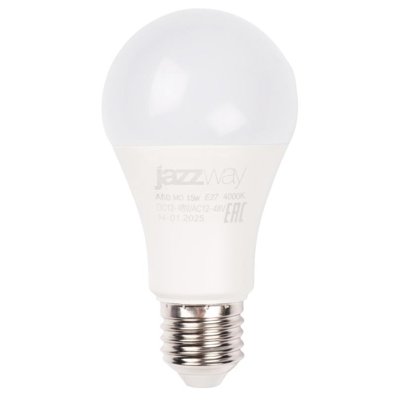 лампа светодиодная низковольтная pled-a60 mo 15вт 4000к холод. бел. e27 12-48в ac/dc pro jazzway 5050563 от BTSprom.by