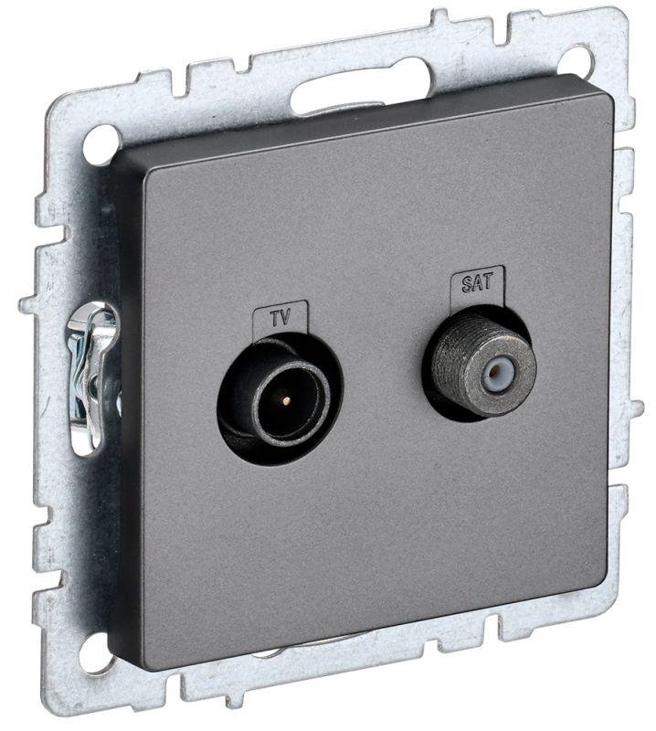 розетка телевизионная tv/sat 2-м brite ртв/рсп12-брс сталь iek br-af20-o-k46 от BTSprom.by