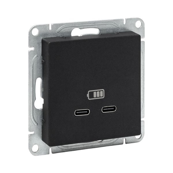 розетка 2-м сп эпика usb-c механизм черн. ekf up1-sob-2usbc от BTSprom.by