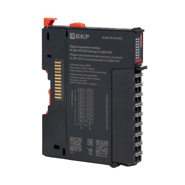 модуль расширения дискретных сигналов gl200-do16 токоприемный d-card ekf gl200-dq16d-dcd от BTSprom.by