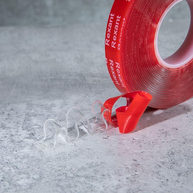  Лента клейкая двухсторонняя прозрачная на VHB акриловой основе 12ммх5м Rexant 09-6058 фото в каталоге от BTSprom.by