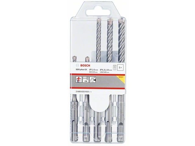 набор сверл sds+ bosch 5x 5 шт. 5-10 мм (набор 5/6/8/8/10мм) 2608833910 от BTSprom.by