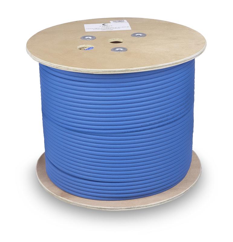 кабель витая пара s/ftp кат.8 4х2х23awg solid lszh нг(а)-hf sstp-4p-cat.8-solid-in-lszh-bl син. (уп.305м) cabeus 7750c от BTSprom.by