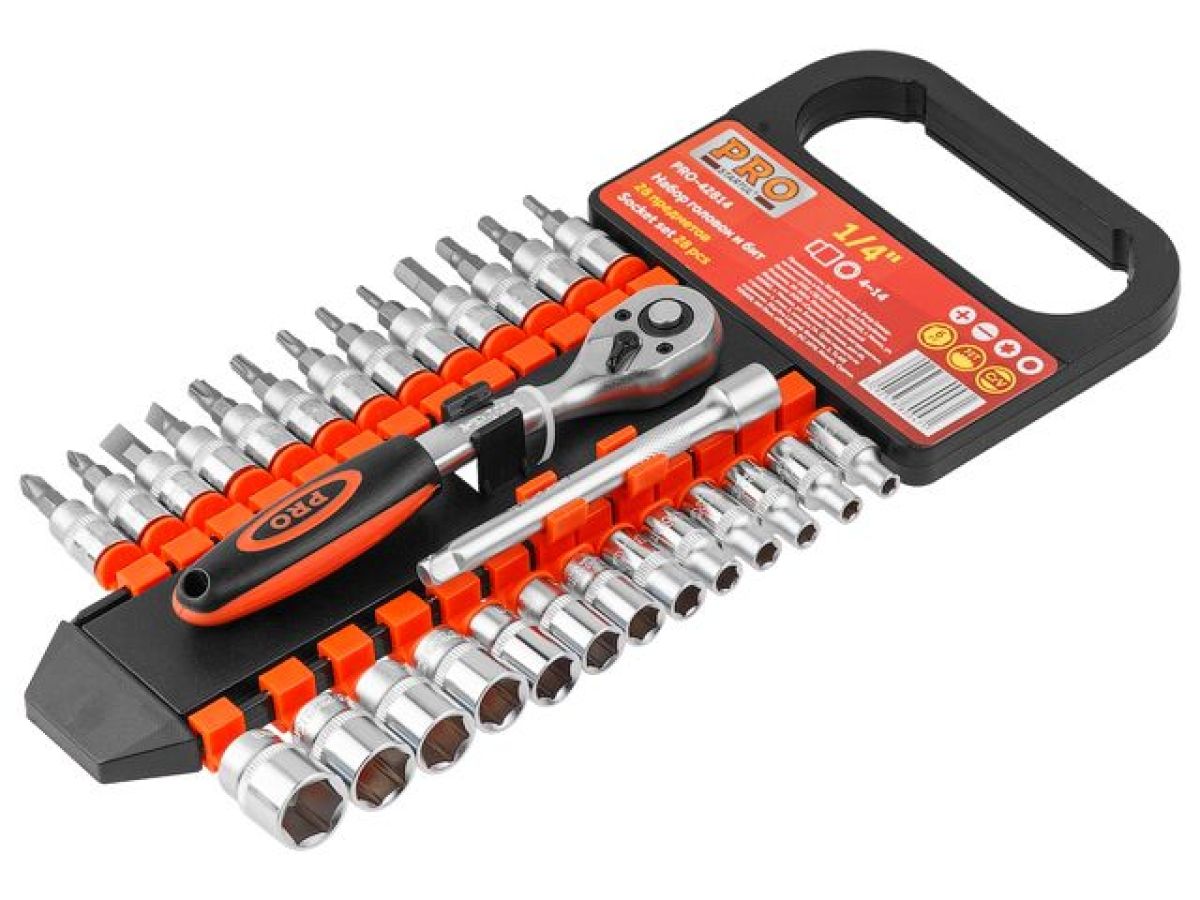 набор головок и бит 28пр. 1/4" pro startul (pro-42814) (6 граней) pro-42814 от BTSprom.by