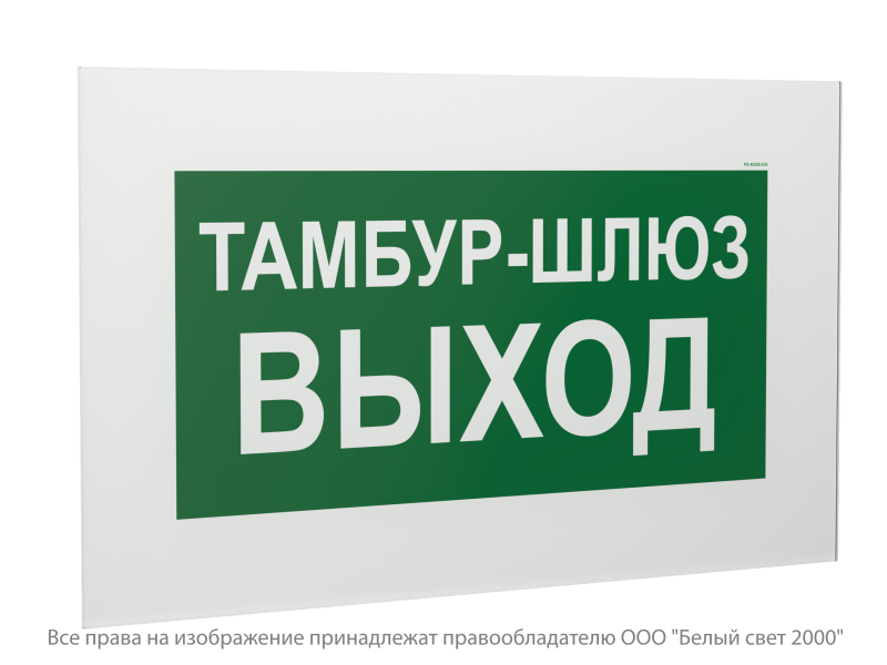 знак безопасности ps-40206.e42 "тамбур-шлюз выход" белый свет a21712 от BTSprom.by