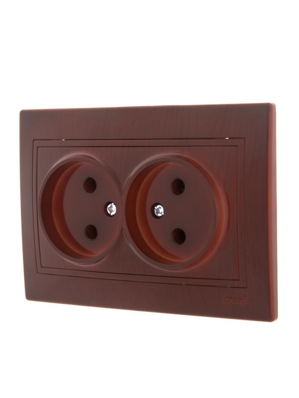  Розетка 2-м СП Mira 16А IP20 без заземл. керамика вишня LEZARD 701-0601-128 фото в каталоге от BTSprom.by