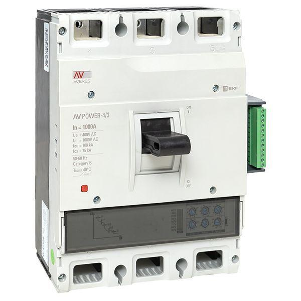 выключатель автоматический 1000а 100ка av power-4/3 etu2.2 averes ekf mccb-43-1000h-2.2-av от BTSprom.by
