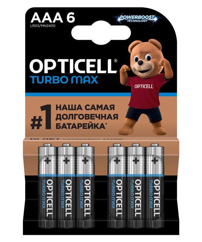 элемент питания алкалиновый aaa/lr03 (блист. 6шт) turbo max opticell 6053006 от BTSprom.by
