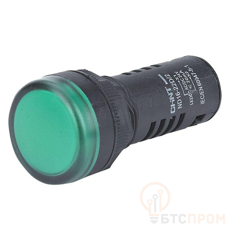 Индикатор ND16-22D/2C встр. резистор IP65 АС/DC12В (R) зел. CHINT 593945 фото в каталоге от BTSprom.by  Индикатор ND16-22D/2C встр. резистор IP65 АС/DC12В (R) зел. CHINT 593945 фото в каталоге от BTSprom.by