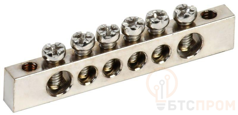 Шина PEN "земля-ноль" 6х9мм 6/2 Ni (6групп/крепеж по краям) IEK YNN11-06-100-N фото в каталоге от BTSprom.by  Шина PEN "земля-ноль" 6х9мм 6/2 Ni (6групп/крепеж по краям) IEK YNN11-06-100-N фото в каталоге от BTSprom.by