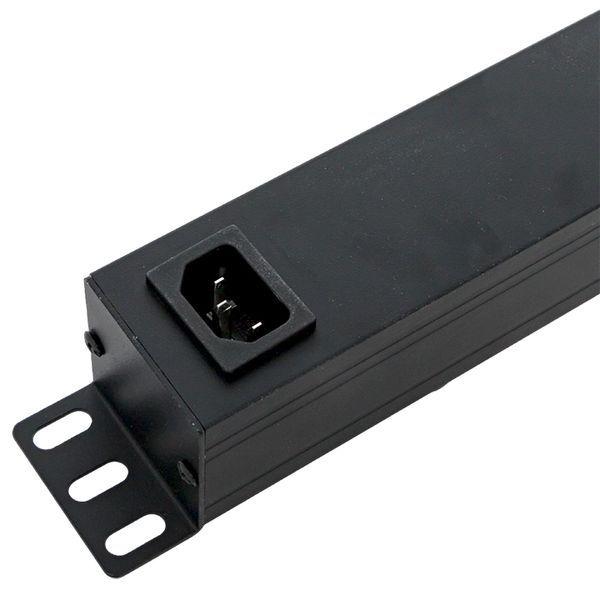  Блок PDU TERACOM PRO 19дюйм 1U 10А 250В 7-м Schuko с выкл. без шнура питания вх. разъем C14 алюм. черн. EKF TRP-HPD-LS-10A-7SH-C14 фото в каталоге от BTSprom.by
