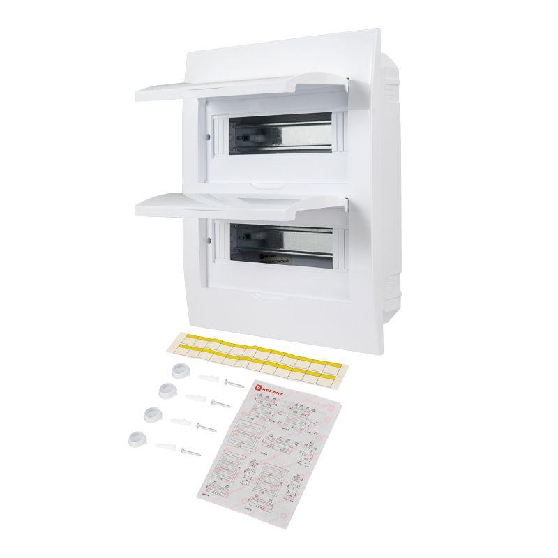  Бокс ЩРВ-П-24 IP41 пластик. бел. (бел. дверца) Rexant 11-0225 фото в каталоге от BTSprom.by