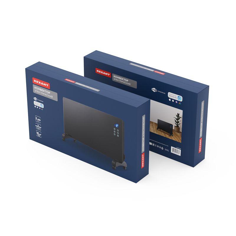  Конвектор электрический с электронным термостатом 2кВт Х-нагревательный элемент Wi-fi Rexant 60-0114 фото в каталоге от BTSprom.by
