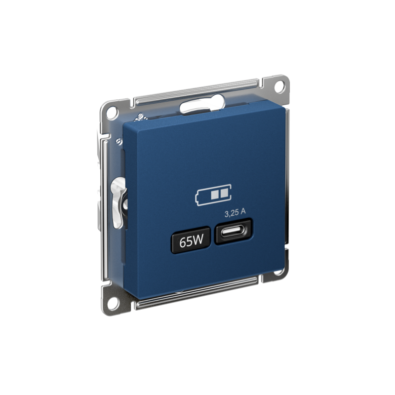розетка usb atlasdesign тип c 65вт высокоскор. зу qc pd механизм аквамарин se atn001127 от BTSprom.by
