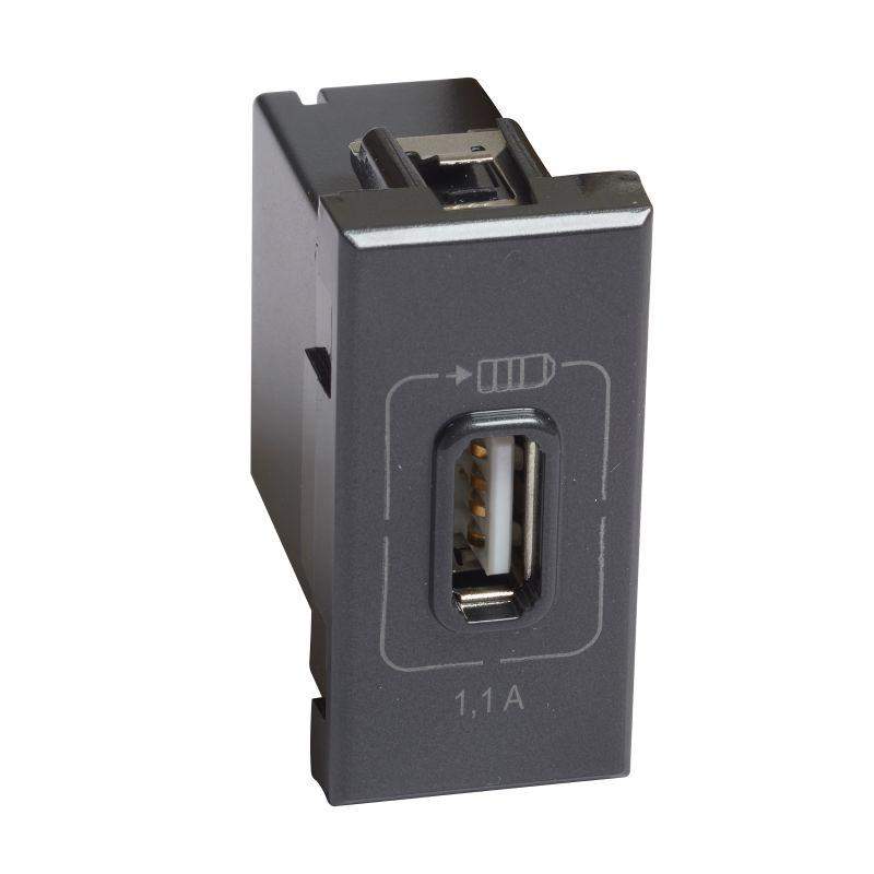 розетка usb axolute 1мод. 1.1а 230/5в антрацит leg btc hs4285c1 от BTSprom.by