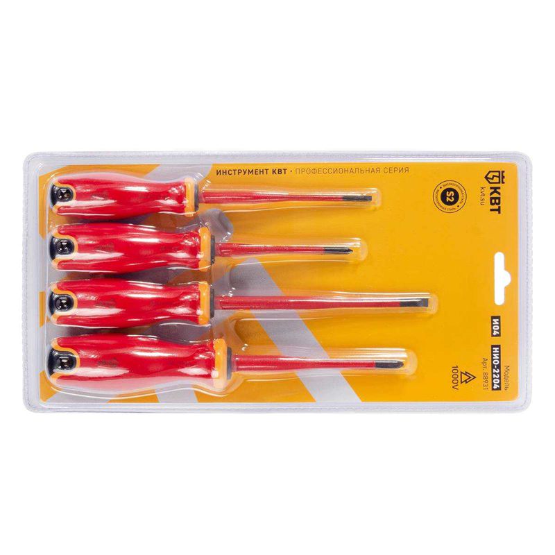 набор диэлектрических отверток "слим" нио-2204 (уп.1шт) квт 88931 от BTSprom.by