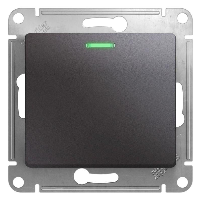 переключатель проходной 1-кл. сп glossa 10а ip20 (сх. 6а) 10ax с подсветкой механизм графит se gsl001363 от BTSprom.by