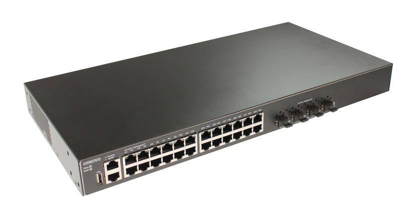 коммутатор управляемый стекируемый l3 sw-24g4x-l3st gigabit ethernet на 24хrj45 + 4х10g sfp+ uplink osnovo 14695 от BTSprom.by