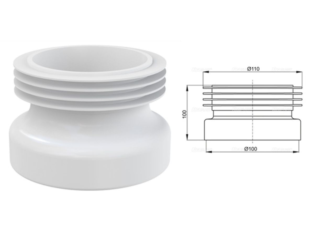 манжета для унитаза прямая, alcaplast a99-bl-01 от BTSprom.by