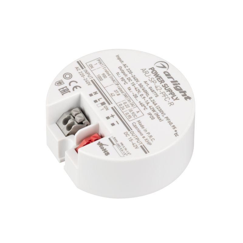 блок питания arj-sp-42-pfc-r 15-42в 0.9-1а 42вт ip20 пластик arlight 048775 от BTSprom.by