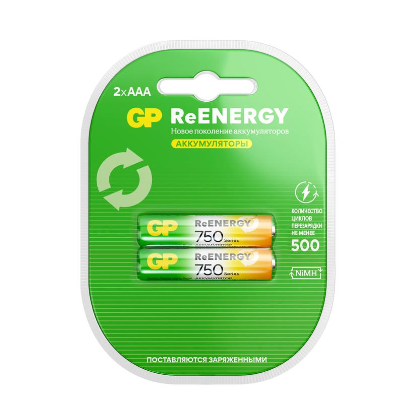аккумулятор aaa/hr03 reenergy 1.2в 750ма.ч (блист.2шт) gp 20264 от BTSprom.by