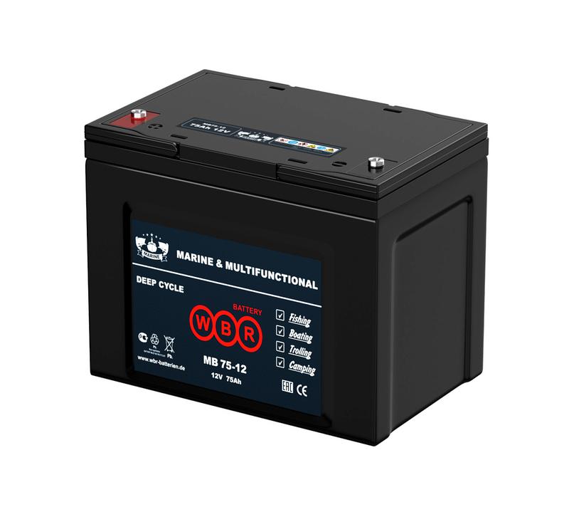 аккумулятор тяговый лодочный 12в 75а.ч wbr mb75-12 wbr от BTSprom.by