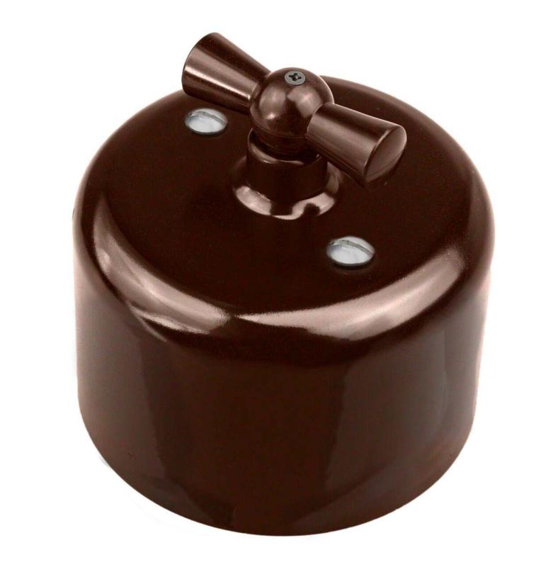 выключатель 1кл. r керамика корич. bironi r1-210-02 от BTSprom.by