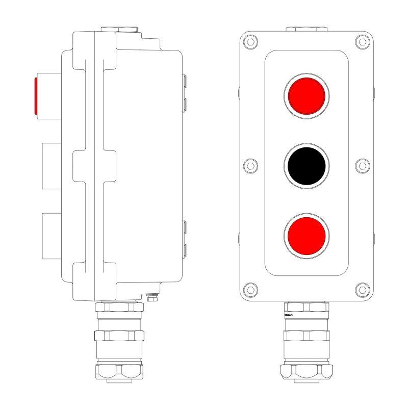пост управления взрывонепроницаемый из алюм. lcsd-03-b-mc-l1r(220)x1-p1b(11)x1-p1r(11)x1-pcmb-kaepm3mhk-20 dkc lcsd21000130 от BTSprom.by