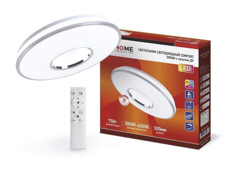 светильник светодиодный comfort orion 75вт 230в 3000-6500к 6000лм 500х100мм с пультом ду in home 4690612035154 от BTSprom.by