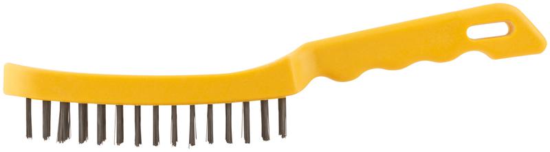  Корщетка стальная пластиковая ручка 275мм 6-ти рядная желт. FIT 38440 фото в каталоге от BTSprom.by