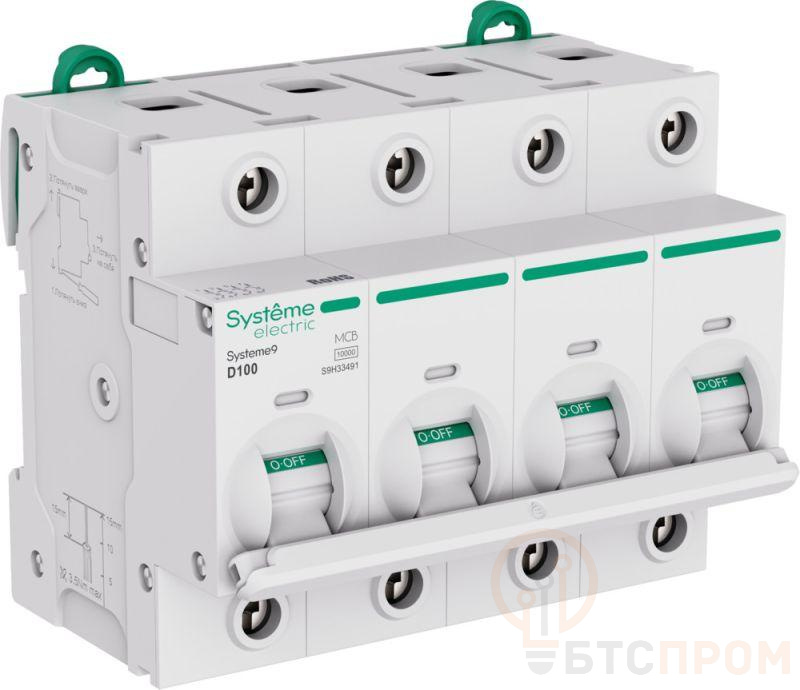 Выключатель автоматический 4п D 100А 10кА Systeme9 400В 27мм SE S9H33491 фото в каталоге от BTSprom.by  Выключатель автоматический 4п D 100А 10кА Systeme9 400В 27мм SE S9H33491 фото в каталоге от BTSprom.by