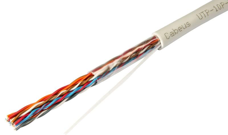 кабель витая пара u/utp кат.5 10 пар 24 awg solid ож lszh нг(а)-hfutp-10p-cat.5-in-lszh utp cabeus 10169c от BTSprom.by