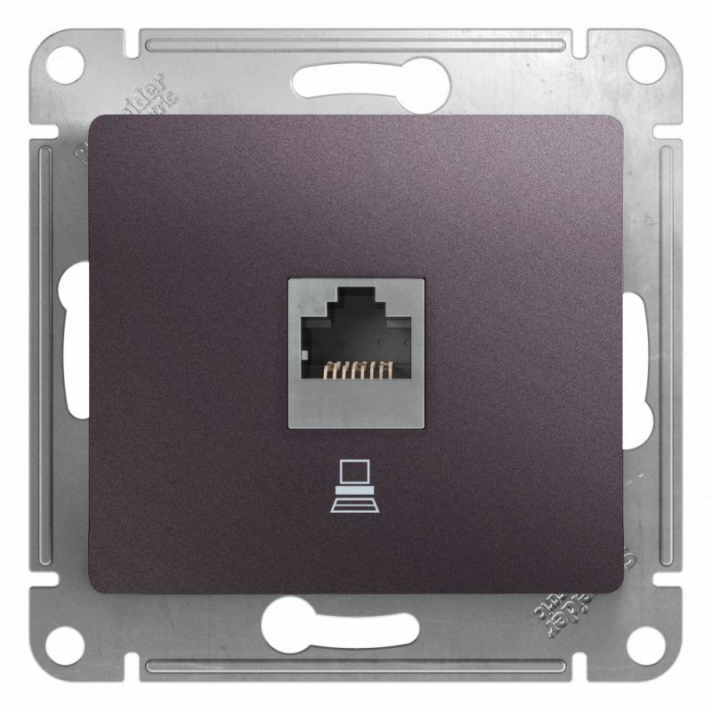 розетка компьютерная 1-м glossa rj45 кат.5e механизм сиренев. туман se gsl001481k от BTSprom.by