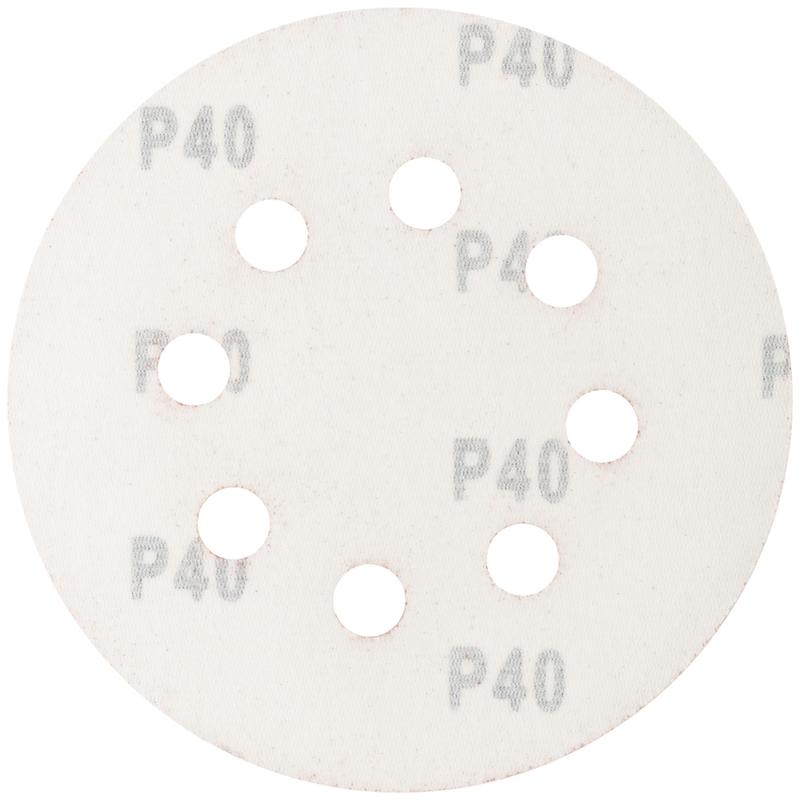  Круг шлифовальные с отверстиями (липучка) алюминий-оксидные 125мм Р 40 (уп.5шт) MOS 39832М фото в каталоге от BTSprom.by
